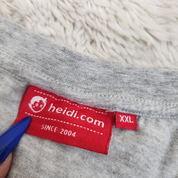 Graphic Heidi.com Neuchâtel Switzerland Short Sleeve Gray T Shirt Size XXL - Picture 3 of 6